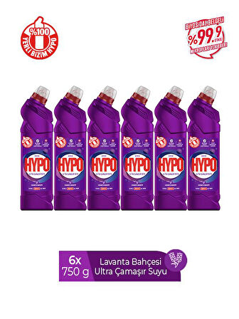 HYPER HYPO ULTRA KIVAMLI ÇAMAŞIR SUYU LAVANTA 750 GR X 6 ADET 