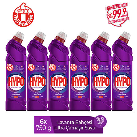 HYPER HYPO ULTRA KIVAMLI ÇAMAŞIR SUYU LAVANTA 750 GR X 6 ADET 