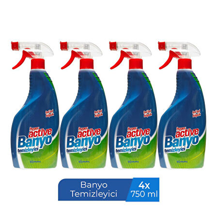 HYPER ACTIVE BANYO TEMİZLEYİCİ SPREY 750 ML X 4 ADET