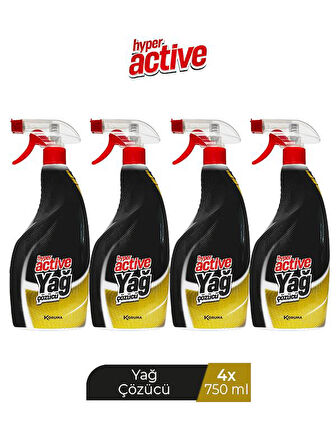 HYPER ACTIVE YAĞ ÇÖZÜCÜ SPREY 750 ML X 4 ADET