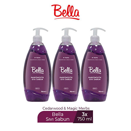 BELLA SIVI SABUN CEDAR&MAGİC MOR 750 ML X 3 ADET