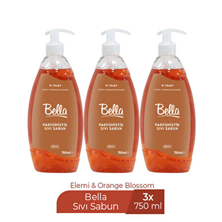 BELLA SIVI SABUN ELEMİ&ORANGE TURUNCU 750 ML X 3 ADET