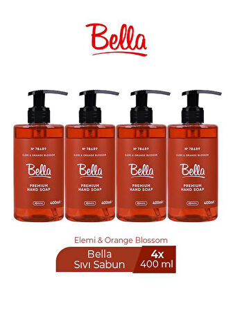 BELLA SIVI SABUN ELEMİ&ORANGE TURUNCU 400 ML x 4 ADET