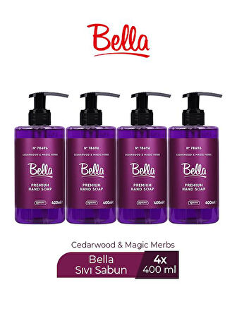 BELLA SIVI SABUN CEDAR&MAGİC MOR 400 ML X 4 ADET