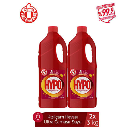 HYPER HYPO ULTRA ÇAMAŞIR SUYU KIZILÇAM 3 KG X 2 ADET