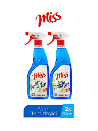 MİSS CAM TEMİZLEYİCİ SPREYLİ 750 ML X 2 ADET