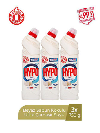 HYPER HYPO ULTRA ÇAMAŞIR SUYU BEYAZ SABUN 750 GR x 3