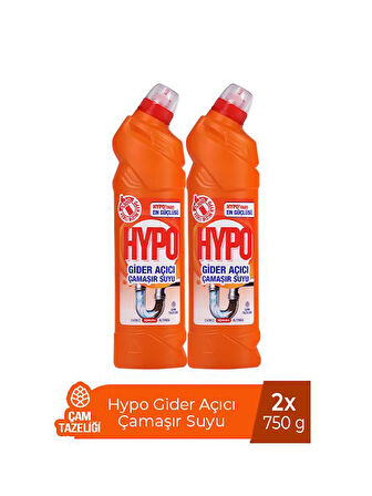 HYPO GİDER AÇICI ÇAMAŞIR SUYU ÇAM TAZELİĞİ 750 GR x 2 ADET