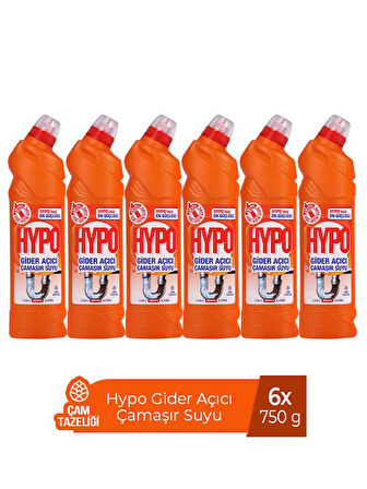 HYPO GİDER AÇICI ÇAMAŞIR SUYU ÇAM TAZELİĞİ 750 GR x 6 ADET