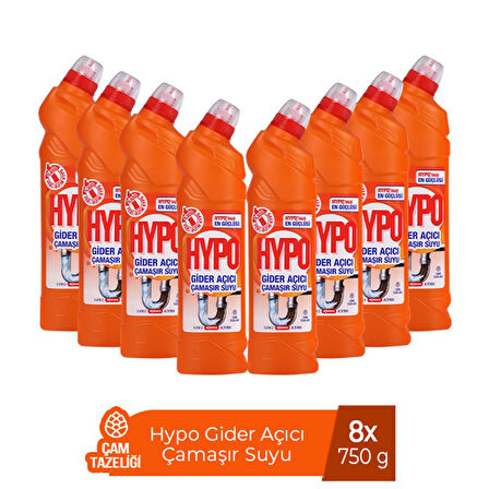 HYPO GİDER AÇICI ÇAMAŞIR SUYU ÇAM TAZELİĞİ 750 GR x 8 ADET