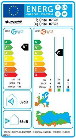 Arçelik 07325 Ekolojik 7500 Btu/h A+ Enerji Sınıfı R32 İnverter Duvar Tipi Klima