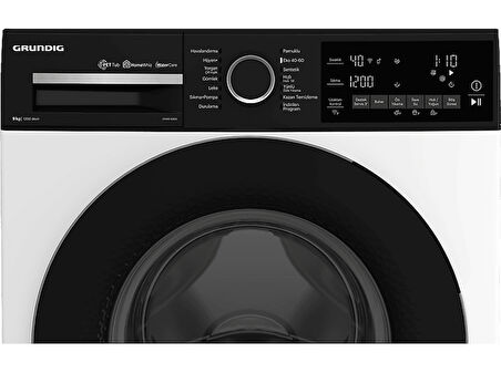 GRUNDIG GPWM 92855 A Enerji Sınıfı 9Kg 1200 Devir Çamaşır Makinesi Beyaz