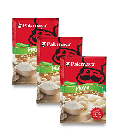 Pakmaya Instant Kuru Hamur Mayası 10 gr x 3'lü Poşet- 3 Adet 