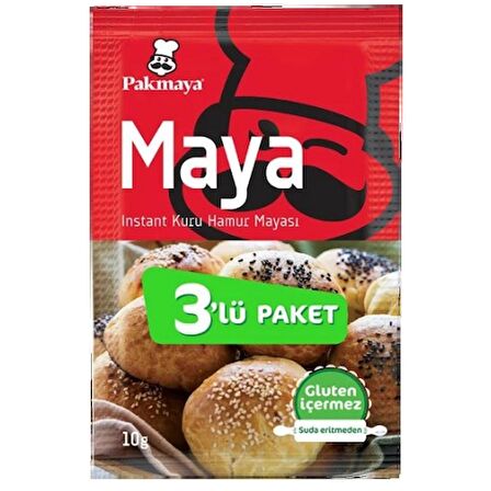 Pakmaya Instant Kuru Hamur Mayası 3 lü 10 Gr