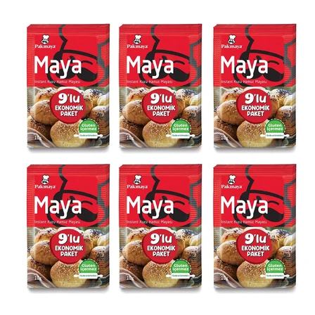Pakmaya Instant Maya 9'Lu 90 gr x 6 Adet