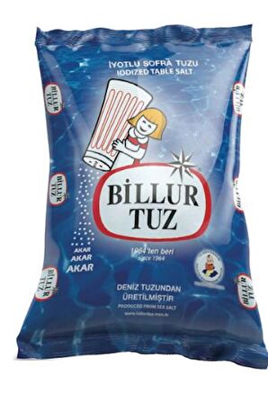 Billur İyotlu Tuz Poşet 750 Gr. (12'li)