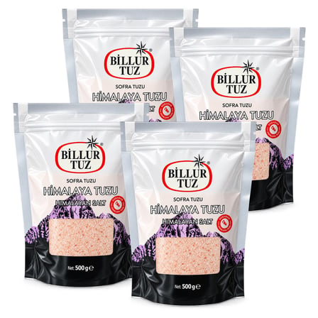 Billur Tuz Himalaya Tuzu 500 Gr Öğütülmüş X 4 Adet