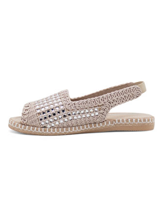 PANDORA MODA Y25.82.111 KADIN HASIR SANDALET KREM