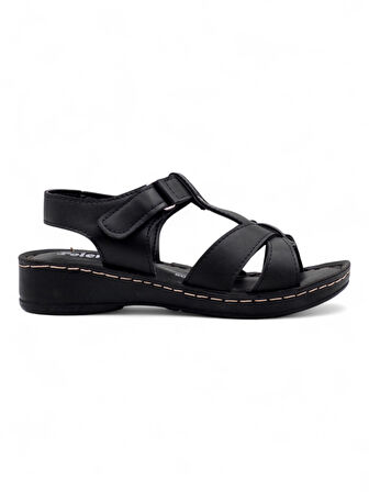 POLERO 14824 KADIN  SANDALET SİYAH