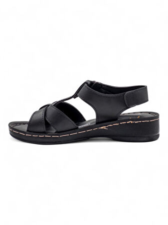 POLERO 14824 KADIN  SANDALET SİYAH