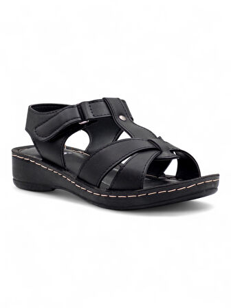 POLERO 14824 KADIN  SANDALET SİYAH