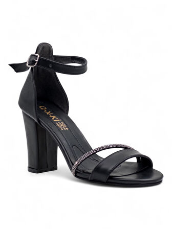 BERK TEK BANT YÜKSEK KALIN TOPUKLU ABİYE SİYAH