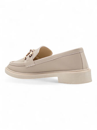 ATÖLYE TOKALI GÜNLÜK KADIN LOAFER AYAKKABI KREM