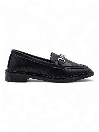 DORUK SHOES TOKALI GÜNLÜK KADIN LOAFER AYAKKABI SİYAH