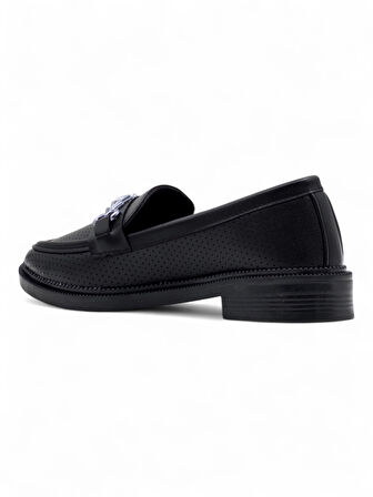 DORUK SHOES TOKALI GÜNLÜK KADIN LOAFER AYAKKABI SİYAH