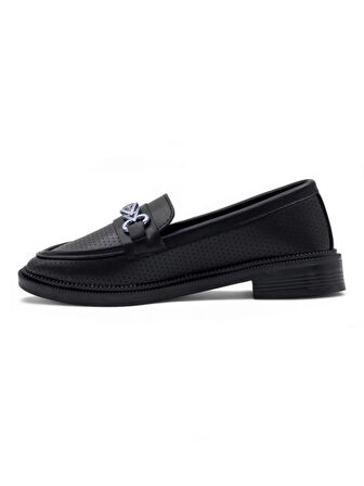 DORUK SHOES TOKALI GÜNLÜK KADIN LOAFER AYAKKABI SİYAH
