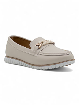 BARBOUR ZİNCİRLİ GÜNLÜK KADIN BABET KREM