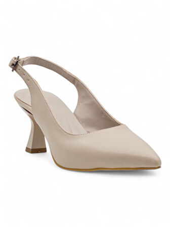 BERK DÜZ MODEL ALÇAK KADEH TOPUKLU ABİYE KREM