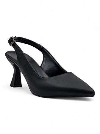 BERK DÜZ MODEL ALÇAK KADEH TOPUKLU ABİYE SİYAH