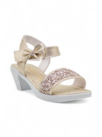 VARKAN TOPUKLU KIZ ÇOCUK SANDALET ALTIN