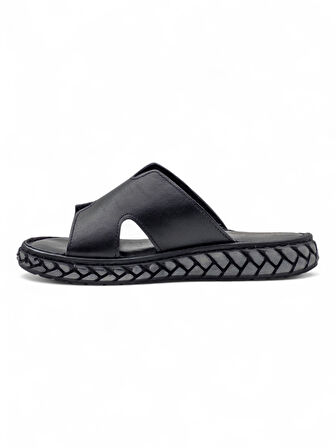 MR WHİTE ORTOPEDİ V MODEL HAKİKİ DERİ KADIN TERLİK SİYAH