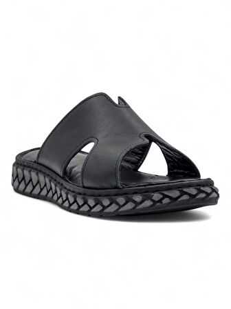 MR WHİTE ORTOPEDİ V MODEL HAKİKİ DERİ KADIN TERLİK SİYAH