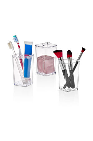 Pamukluk Ve Fırçalık 3 Lü Organizer Set