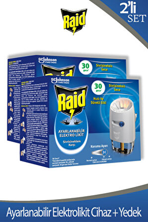 Raid Ayarlanabilir Elektrolikit 30 Gece Cihaz + Yedek x 2 Adet
