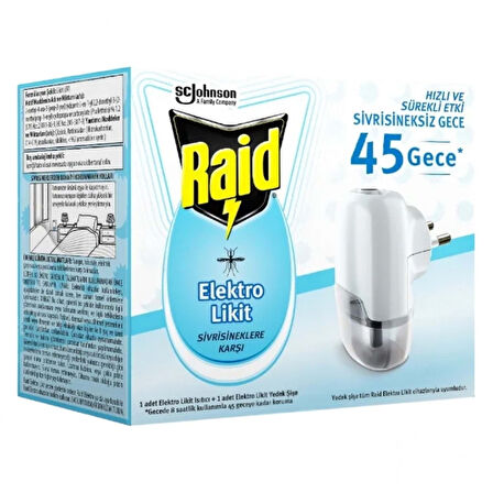 RAİD ELEKTRO LİKİT CİHAZ+YEDEK 27,4 ML 45 GECE