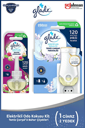 Elektrikli Oda Kokusu Kit Temiz Çarşaf Ferahlığı & Yedek Bahar Çiçekleri