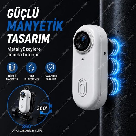 Nvg Mini Aksiyon Kamera Video Kaydedici 1080P Full HD WiFi Klipsli Giyilebilir Taşınabilir Vücut Kamera Siyah