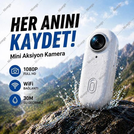 Nvg Mini Aksiyon Kamera Video Kaydedici 1080P Full HD WiFi Klipsli Giyilebilir Taşınabilir Vücut Kamera Beyaz