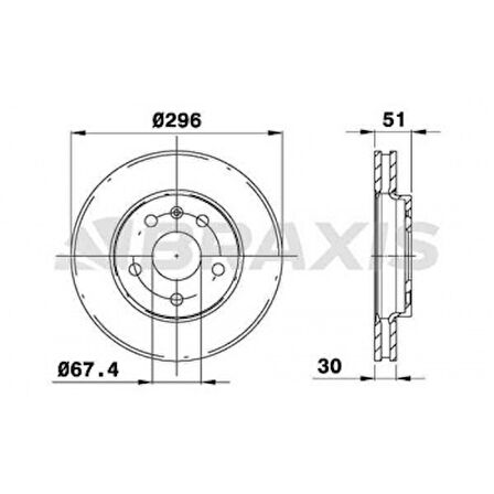 Opel On Fren Diski Havalı İnsignia 16 İnch Jant İcin 296mm - Braxıs Ae0289