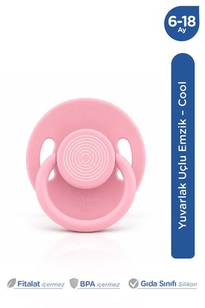 Wee Baby Cool Yuvarlak Uçlu Silikon Emzik 6-18 Ay Pembe