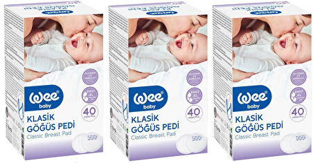 Wee Baby Klasik Göğüs Pedi (40 Lı) 120 Adet (3Pk*40)