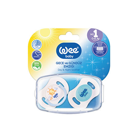 Wee Baby Gece Ve Gündüz Emzik No:1 0-6 Ay Mavi No:152