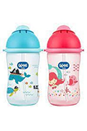 Wee Baby Desenli Pipetli Bardak 380 ml Pembe 6+Ay / 171