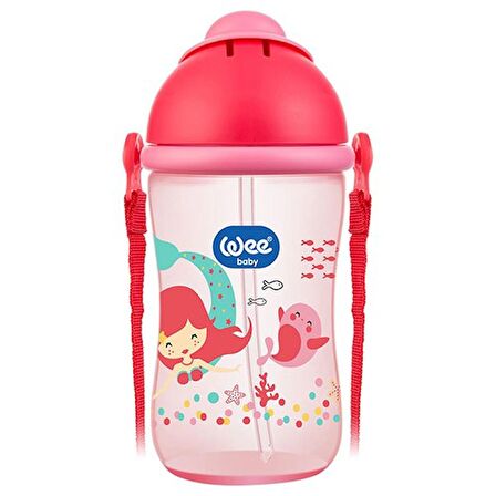 Wee Baby 171 Pipetli Bardak 380 ml-Pembe