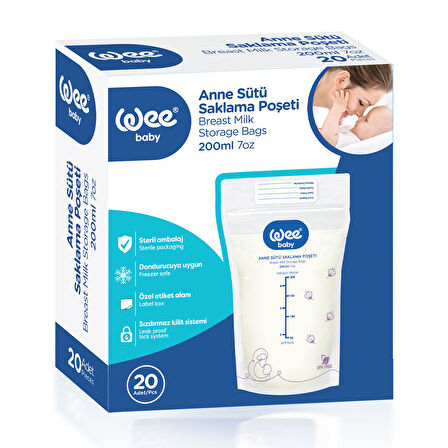 Wee Baby 20'li Anne Sütü Saklama Poşeti