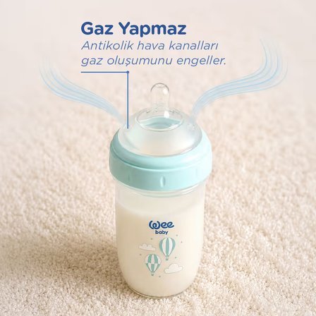 Wee Baby Nanninom Antikolik Geniş Ağızlı Biberon 250 ml 0-6 Ay